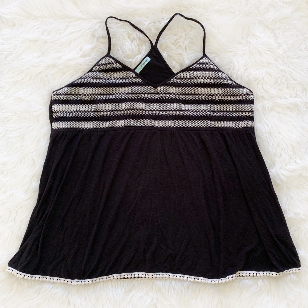 Maurice’s Black and White Racerback Tank